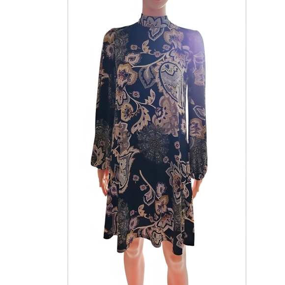 Signature by Robbie Bee Black and Olive Floral Dress - Picture 5 of 9